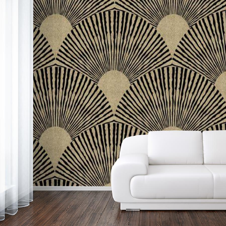 фотообои орнамент веерный золотистый 14-1012