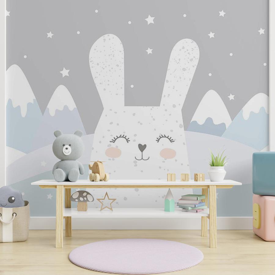 фотообои зайка в зимнем лесу 12-1429 фотообои зайка в зимнем лесу 12-1429