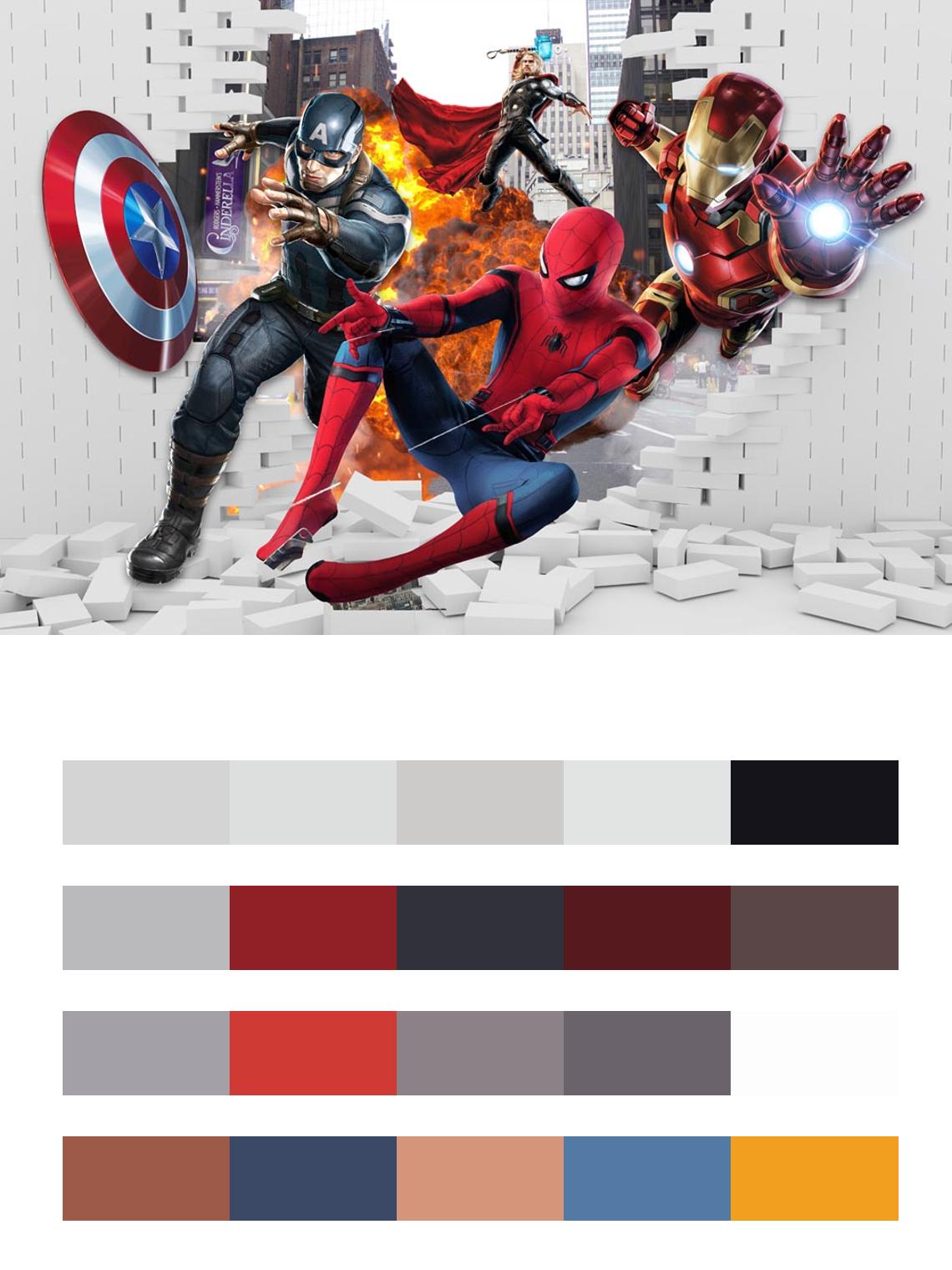 Человек паук супергерои цвета