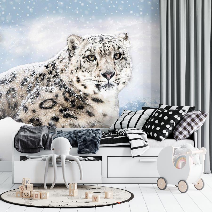 фотообои снежный барс в горах 14-279