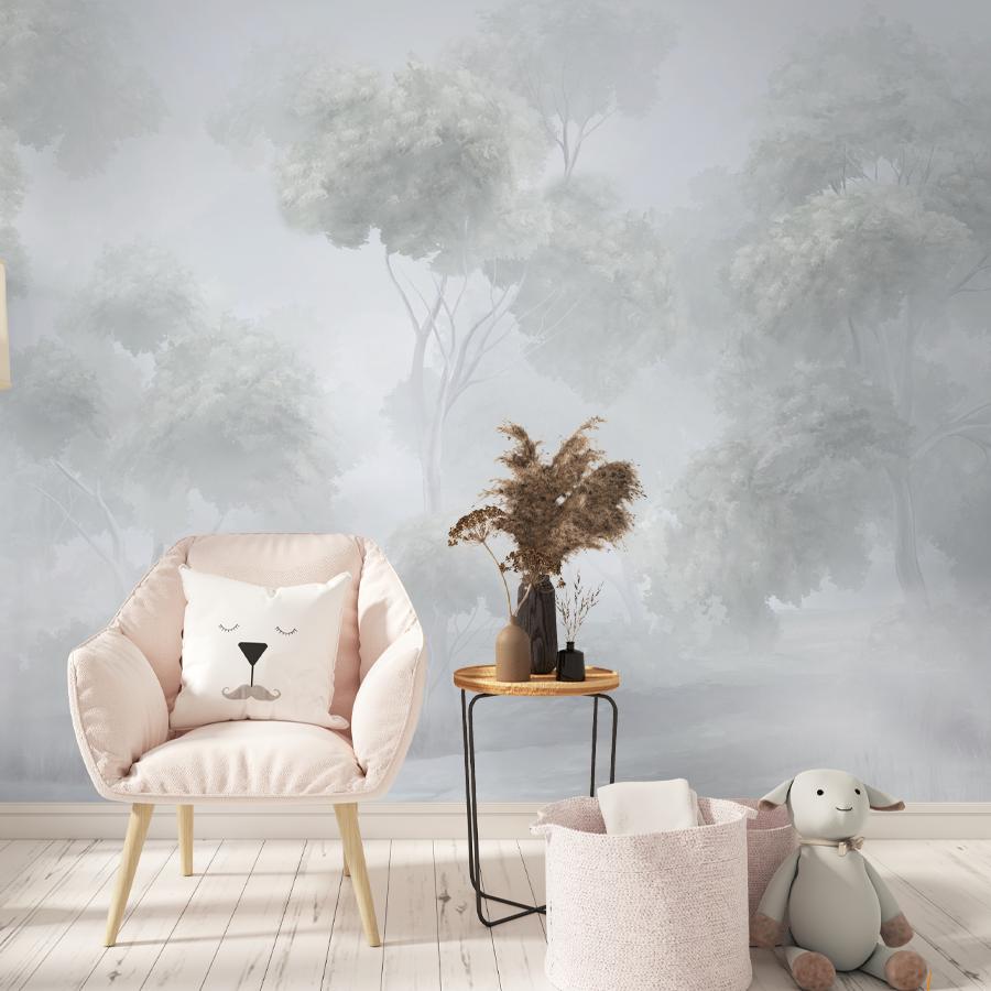 фотообои деревья в солнечной дымке 13-1091