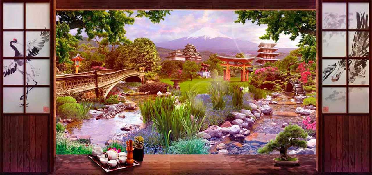 фотообои японский парк с прудом 11-129