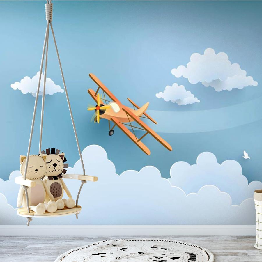 фотообои 3д горы и самолет 12-863