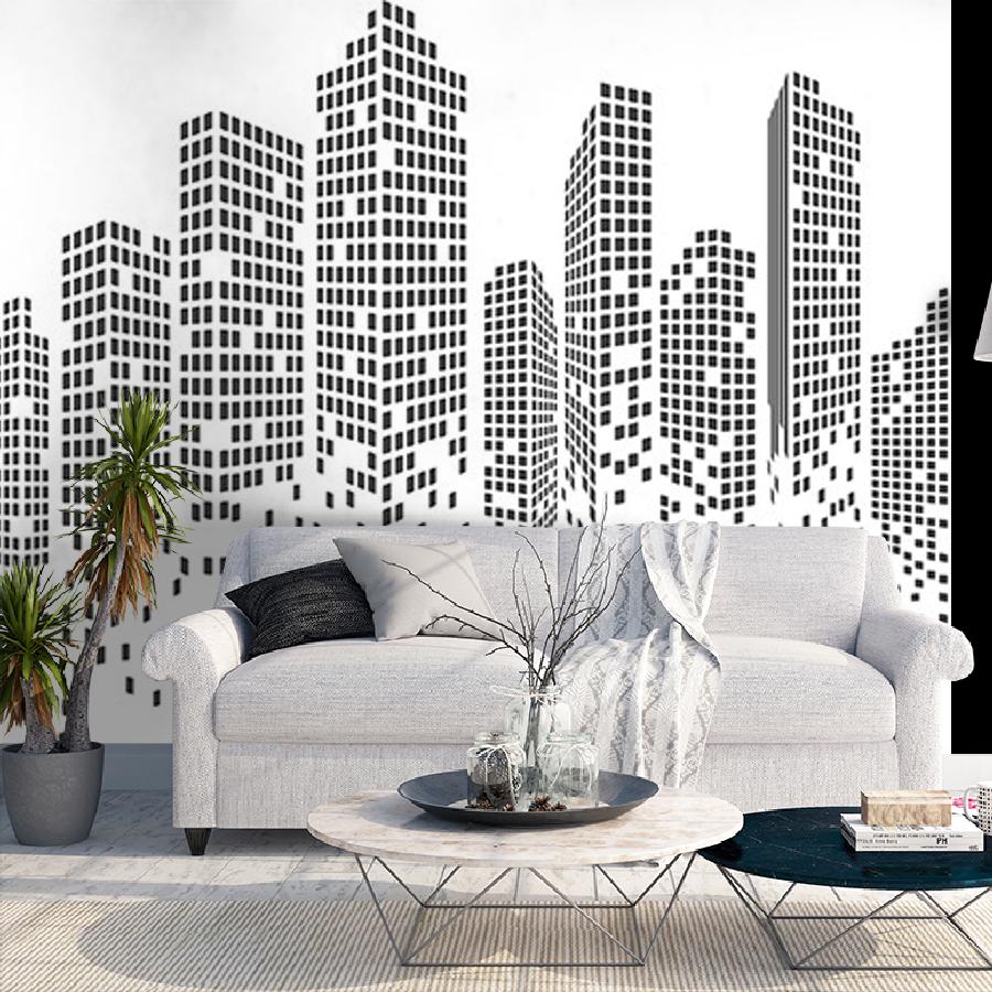 фотообои город 3д белый 9-1937