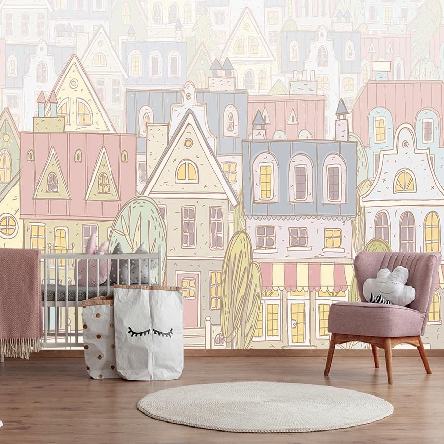 фотообои цветные домики 14-083 фотообои цветные домики 14-083