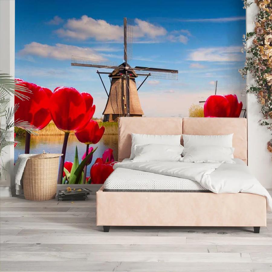 фотообои красные тюльпаны 10-139