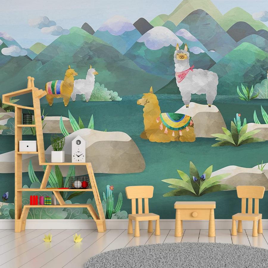 фотообои детские. альпаки гуляют 12-1617