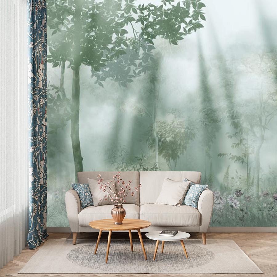 фотообои рассвет в лесу 13-277