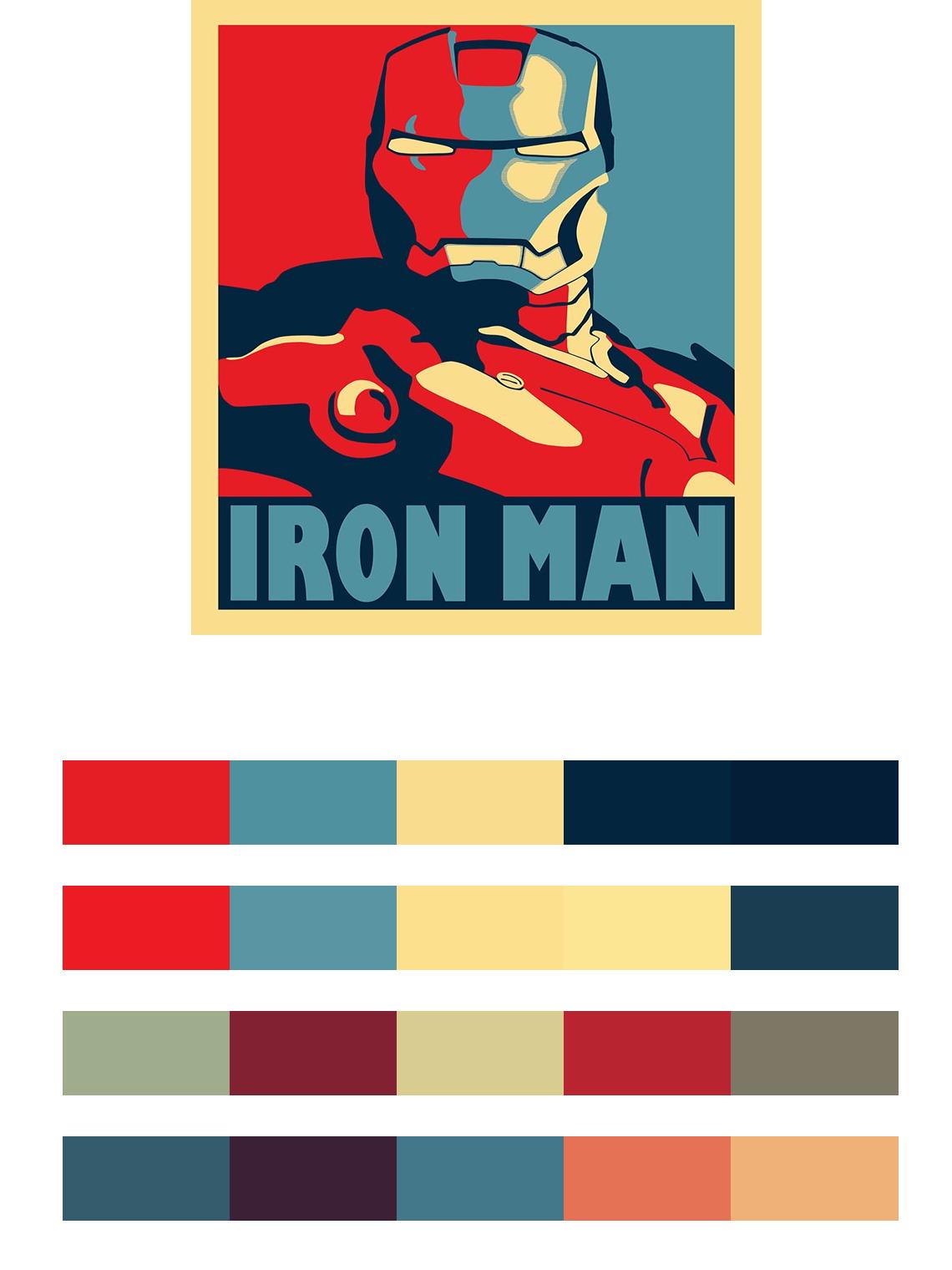 Железный человек плакат цвета