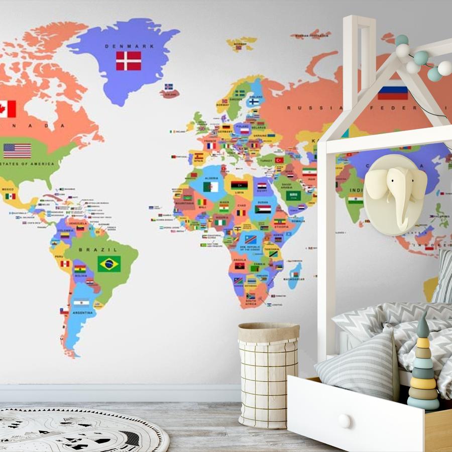 фотообои цветная политическая карта 14-586 фотообои цветная политическая карта 14-586