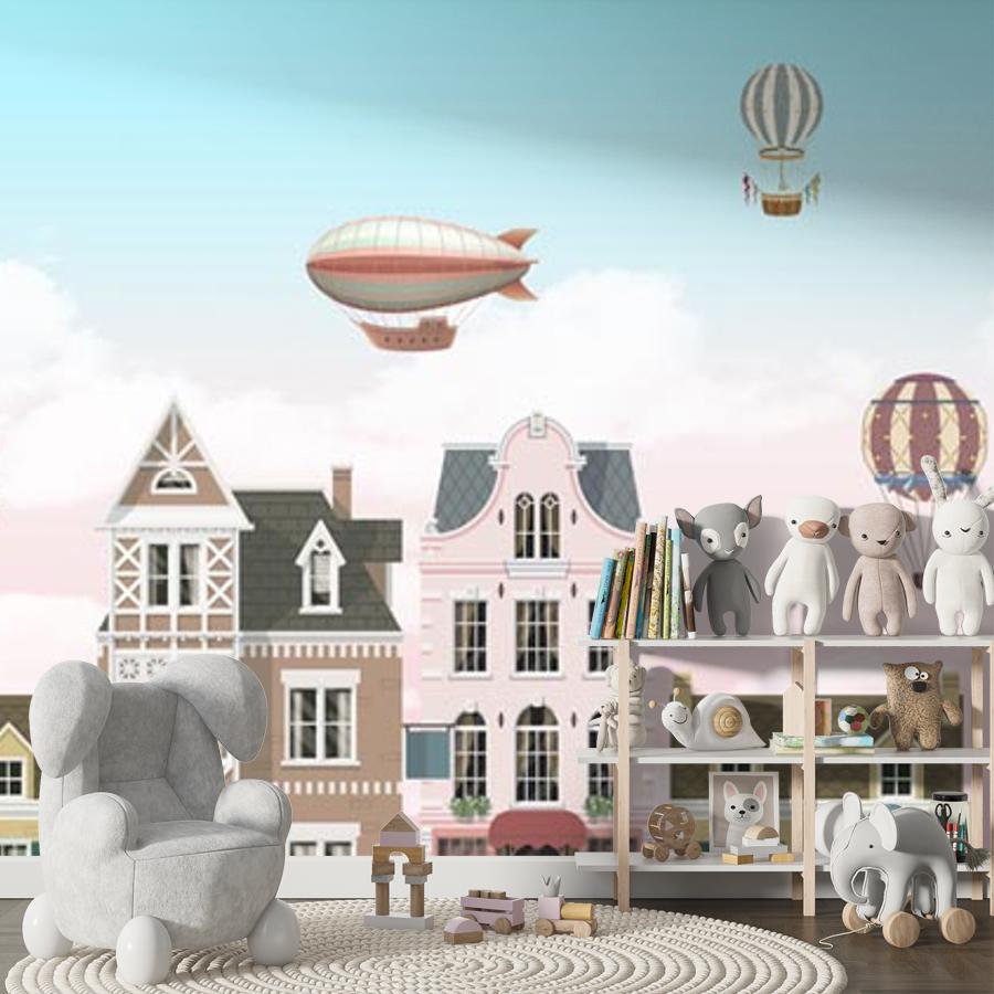 фотообои домики амстердам и шары 12-920