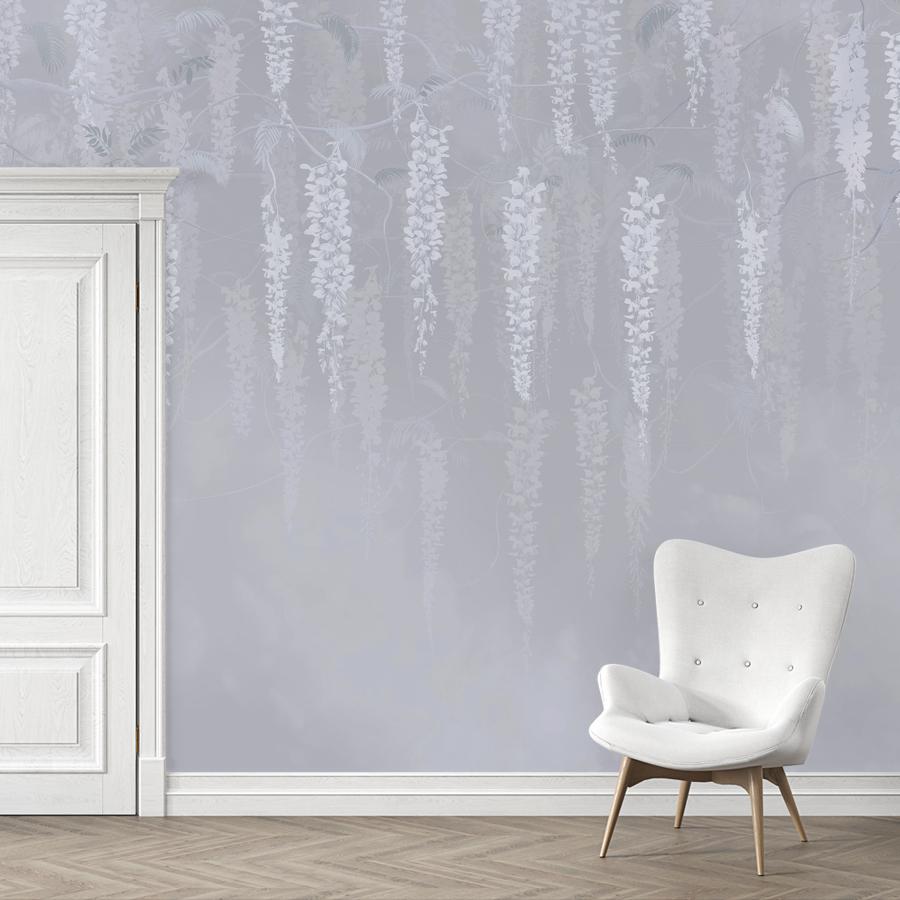 фотообои ветки белой глицинии 13-1113