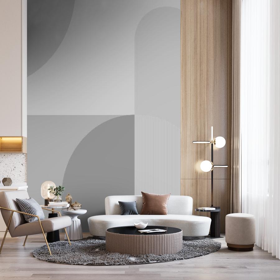 фотообои серый орнамент геометрический 14-1053