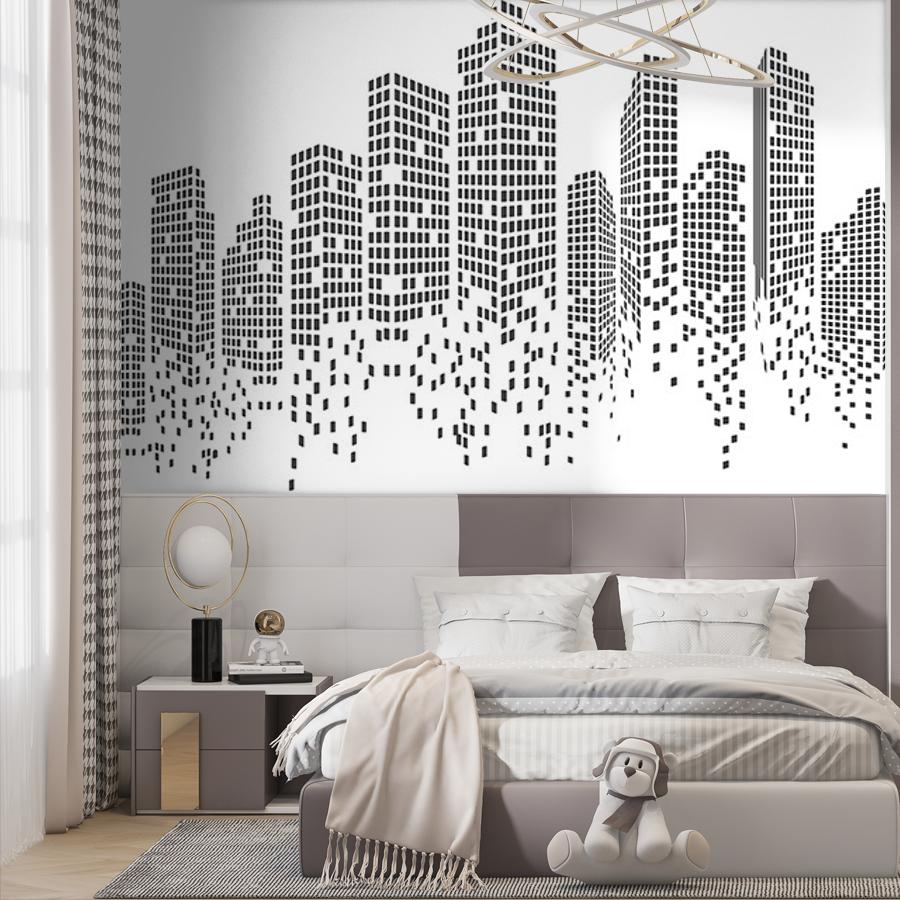 фотообои город 3д белый 9-1937