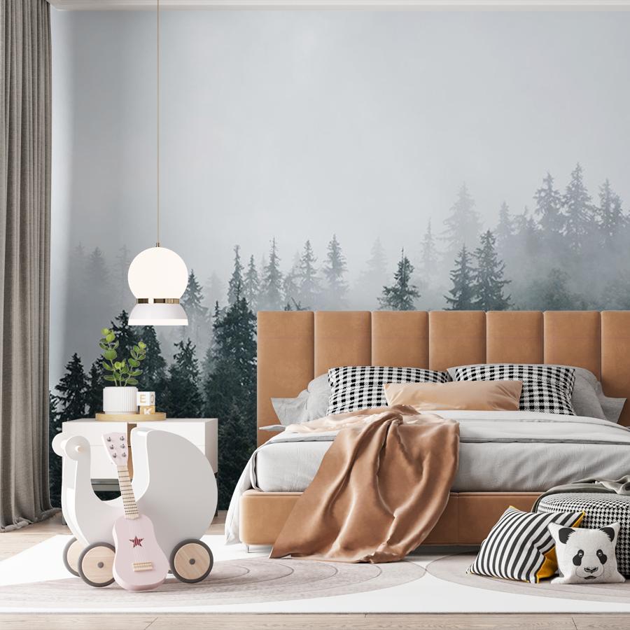 фотообои лес туманный утром 9-1859