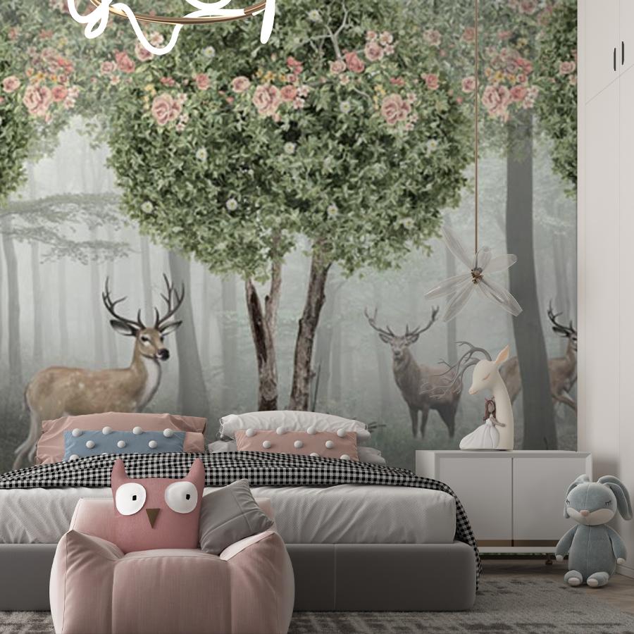 фотообои олени в лесу 12-936