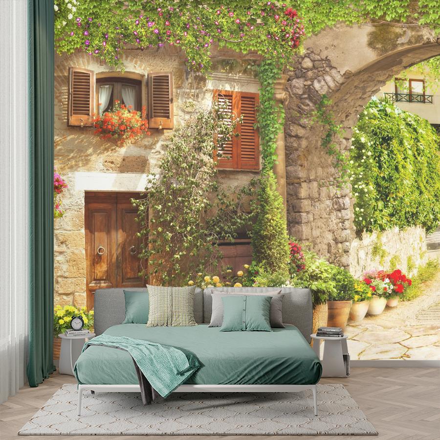 фотообои улочка через арку 19-0030