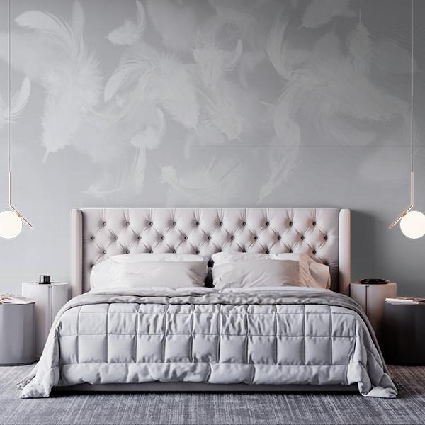 фотообои белые перья на сером фоне 13-057 фотообои белые перья на сером фоне 13-057