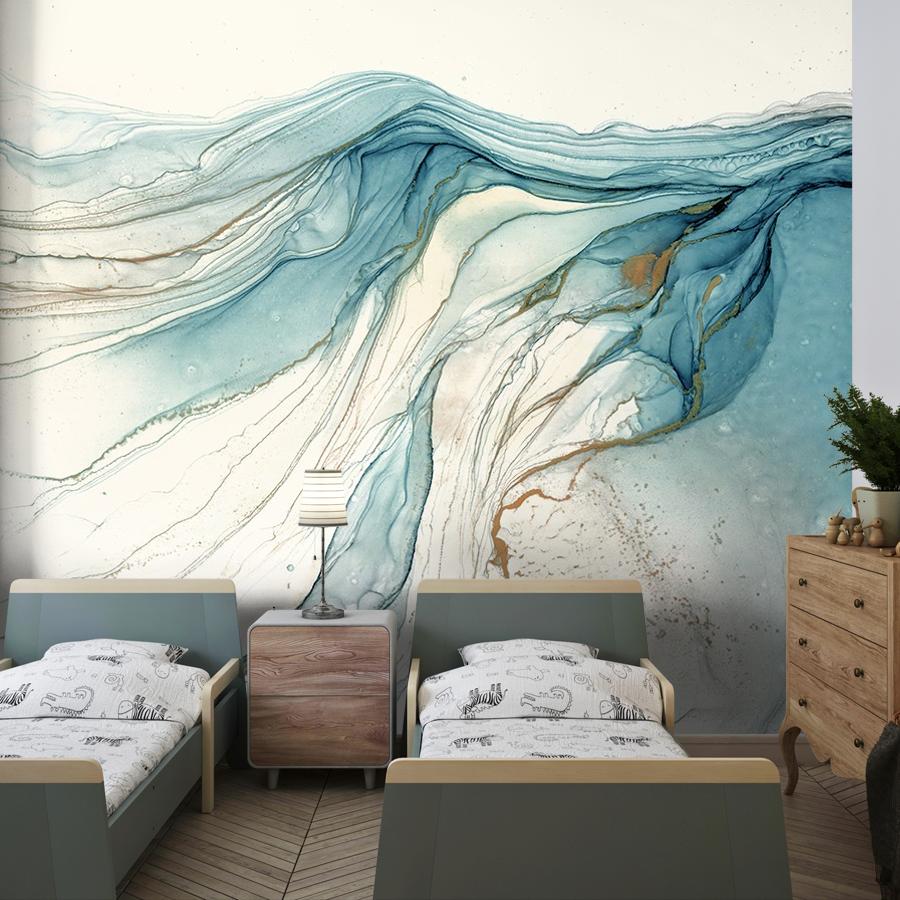 фотообои флюид арт бирюзово-синий 14-710