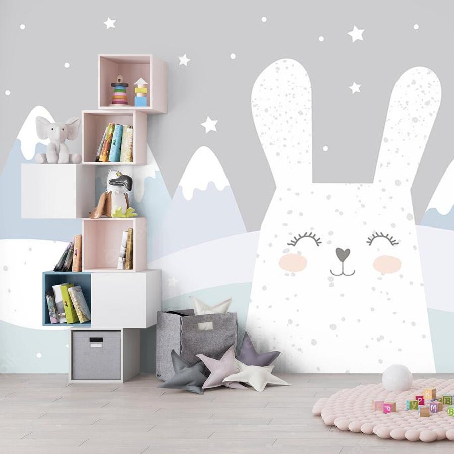 фотообои зайка в зимнем лесу 12-1429 фотообои зайка в зимнем лесу 12-1429