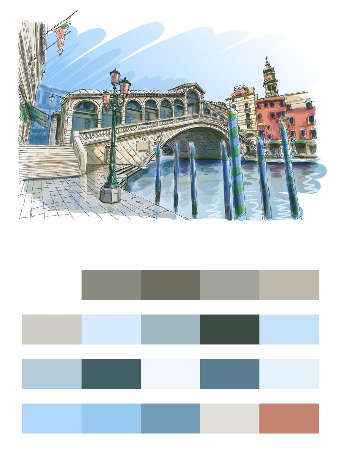 Мост Риальто в Венеции цвета