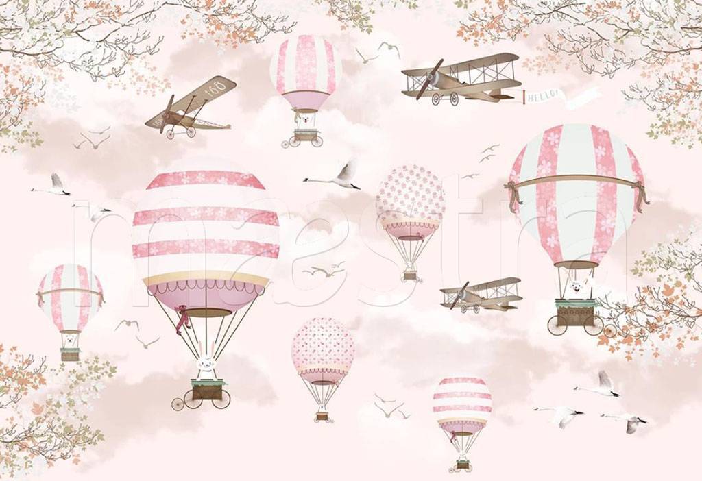 Фотообои Воздушные шары розовые