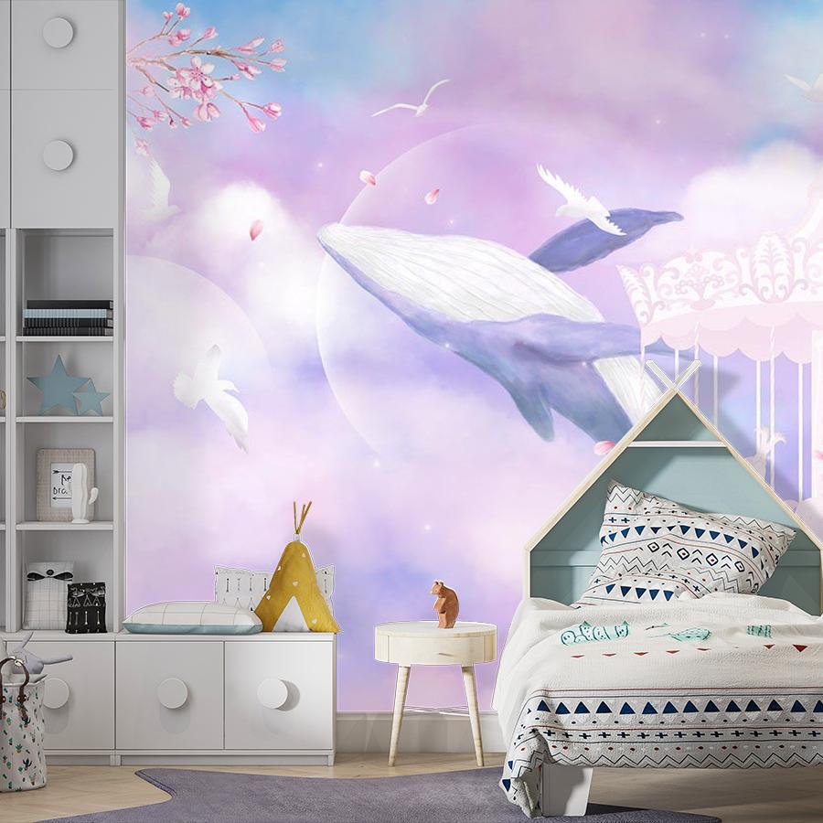 фотообои кит на розовых облаках 14-450 фотообои кит на розовых облаках 14-450