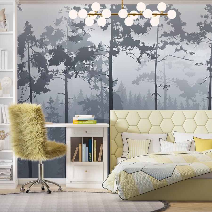 фотообои бледно-серый туманный лес 14-609 фотообои бледно-серый туманный лес 14-609