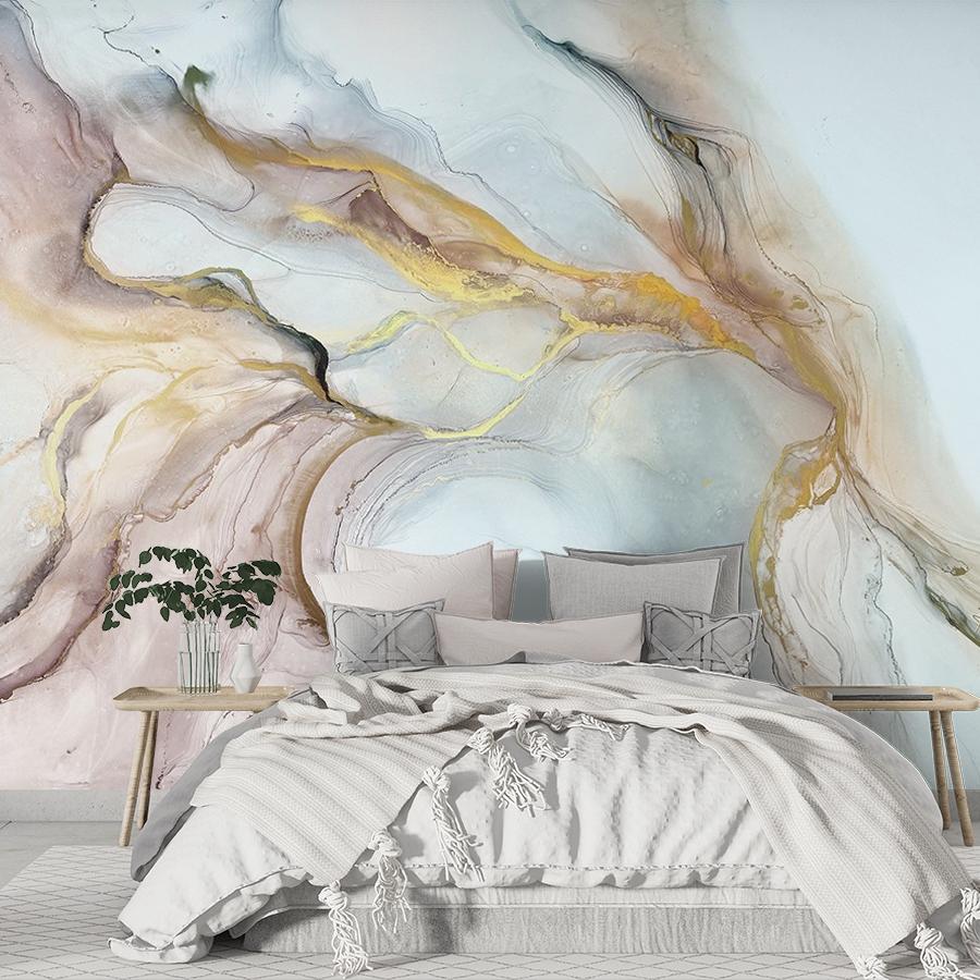 фотообои в спальню розовый мрамор 9-1839