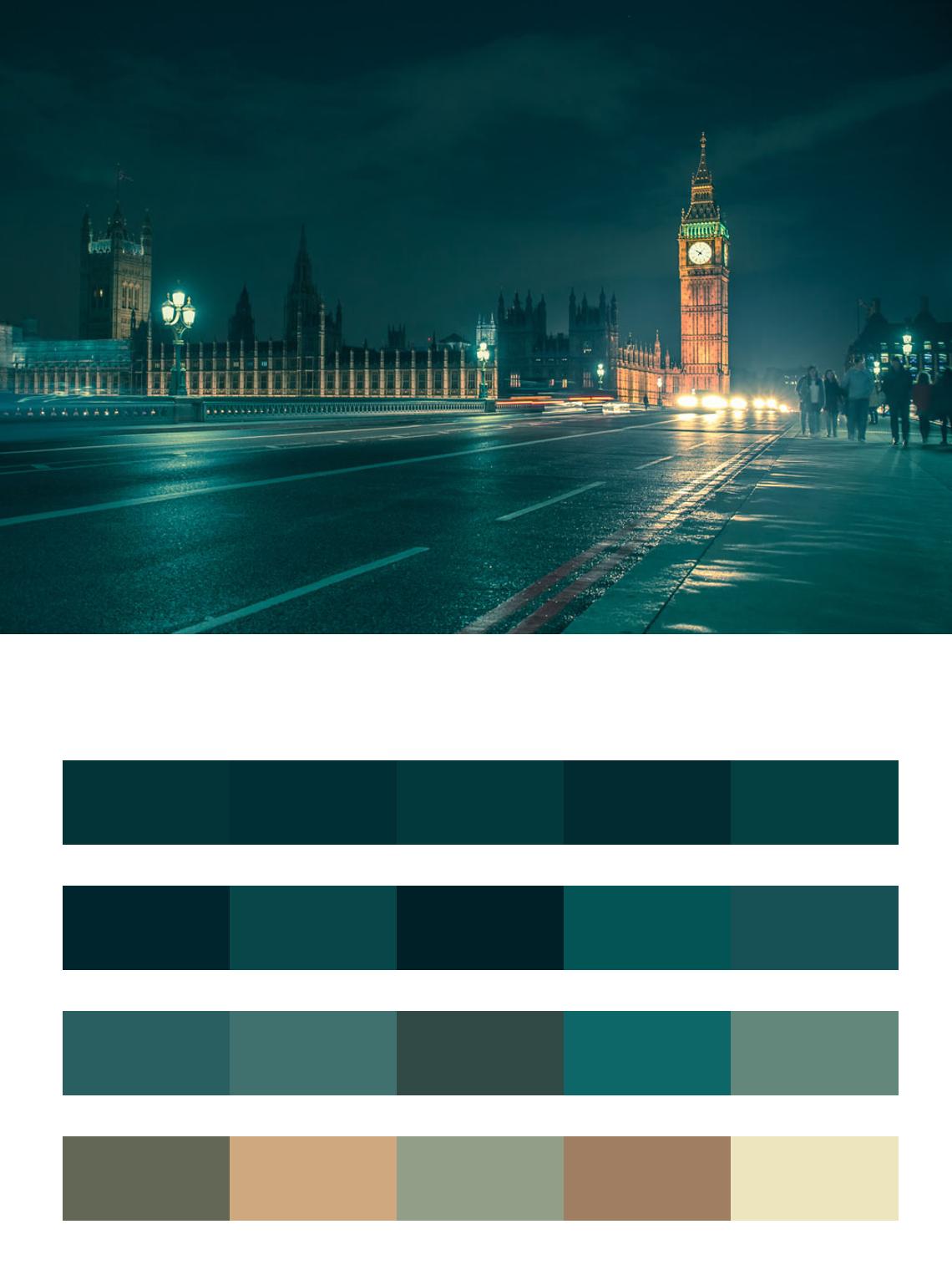 Лондон в синих тонах цвета