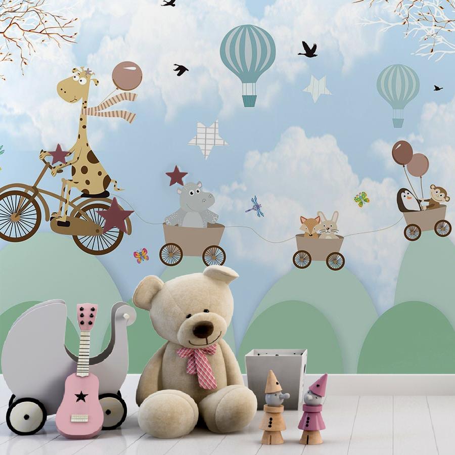 фотообои жираф на велосипеде 12-1545