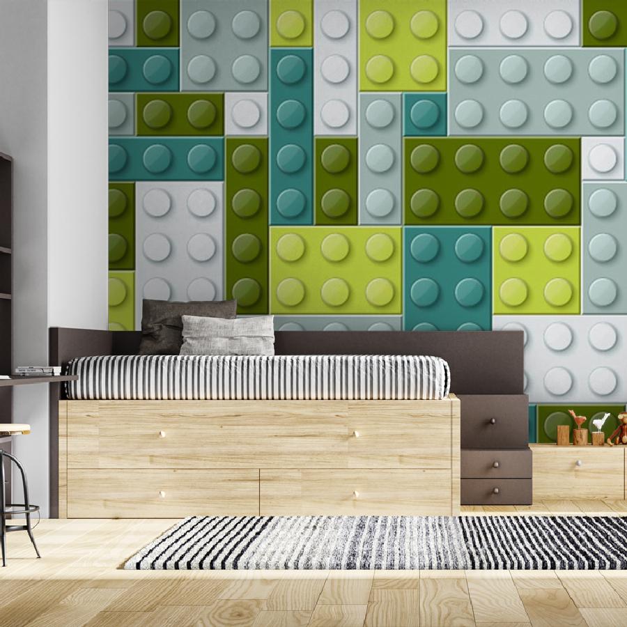 фотообои лего в зеленом цвете 12-1361