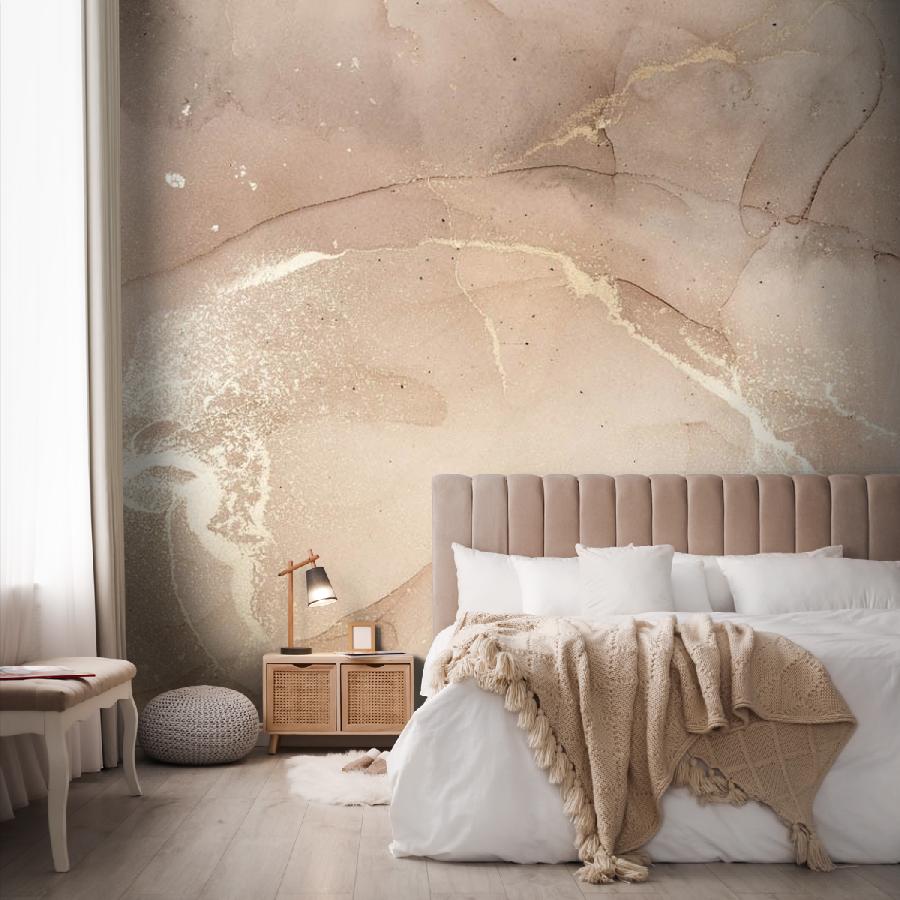 фотообои флюид бежевый с золотом 9-1509