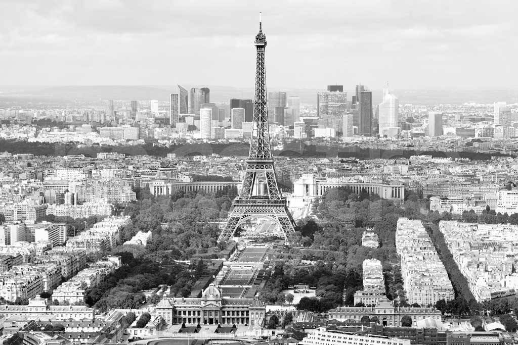 Фотообои Черно белый Париж вид сверху