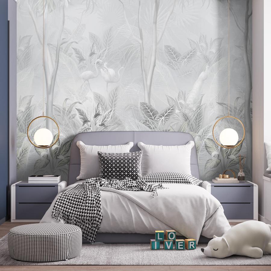 фотообои в спальню лес серый 13-682 фотообои в спальню лес серый 13-682