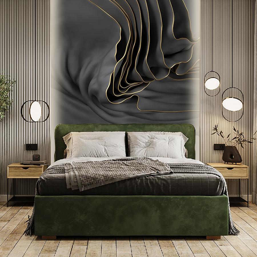 фотообои волны черные с золотом 9-1759