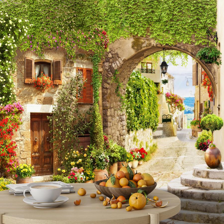 фотообои улочка через арку 19-0030