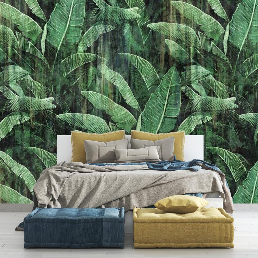 фотообои листья темный фон 12-1855