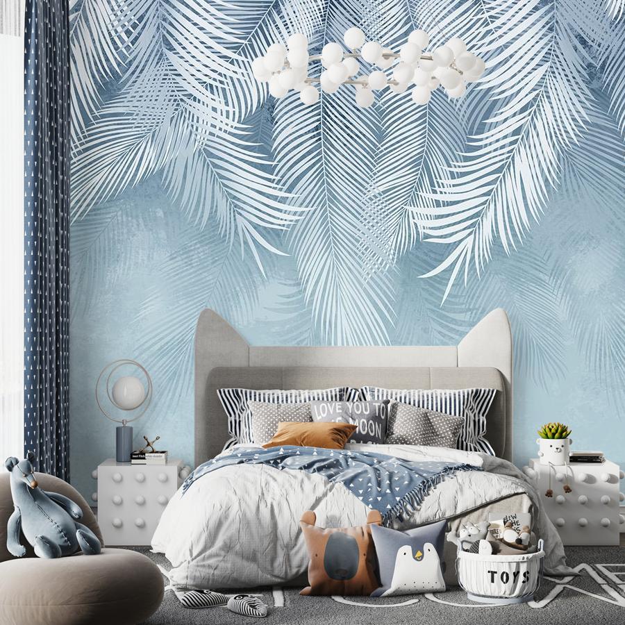 фотообои листья свисающие голубые 14-337 фотообои листья свисающие голубые 14-337