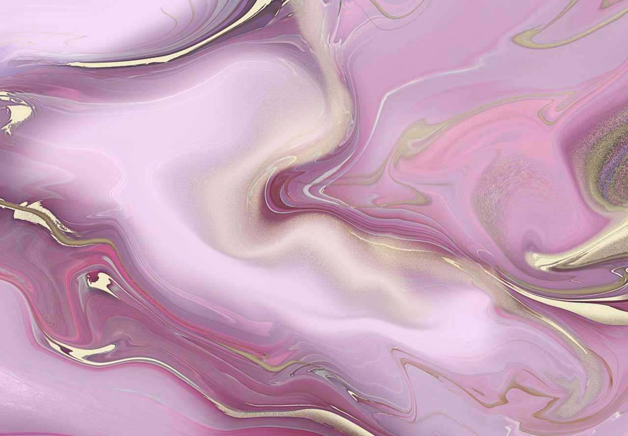 Фотообои Флюид Арт - золото в розовом