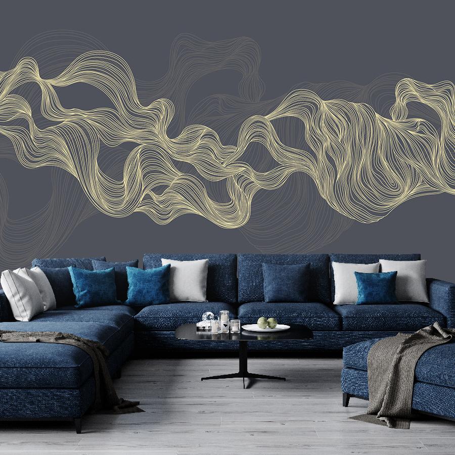 фотообои линии золотые на темном 14-975