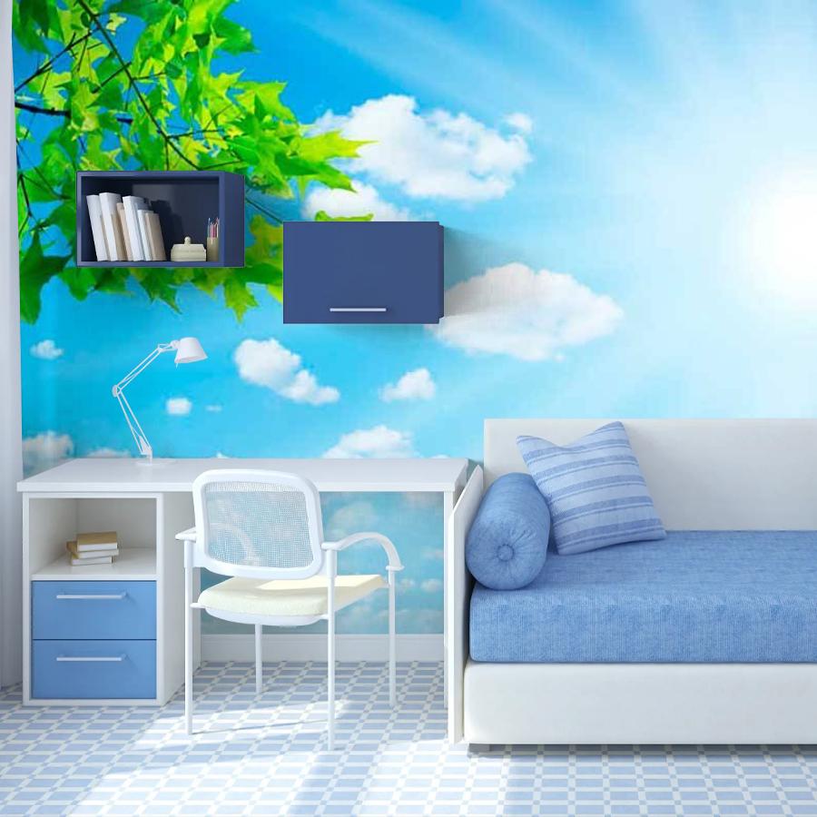 фотообои зеленая  ветка в небе 9-396