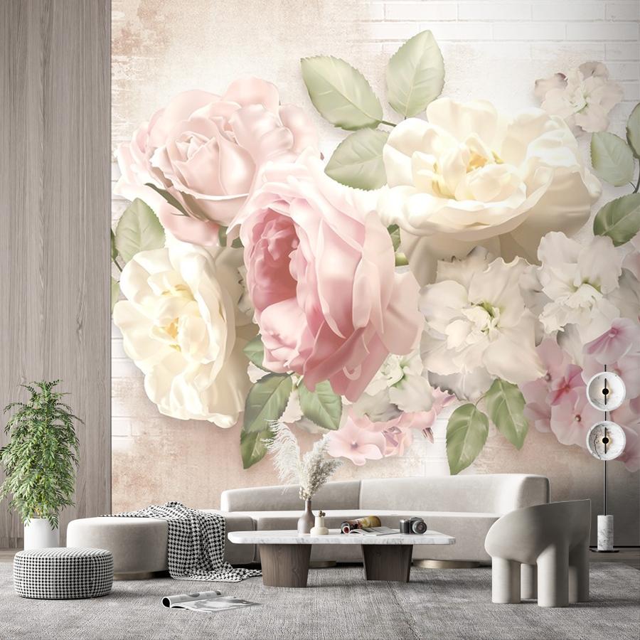 Фотообои Пышные пионы и розы 14-768