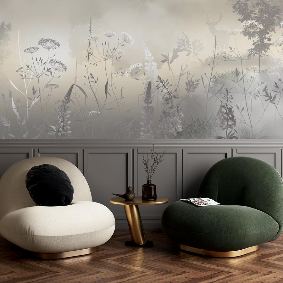 фотообои поляна 3д в тумане