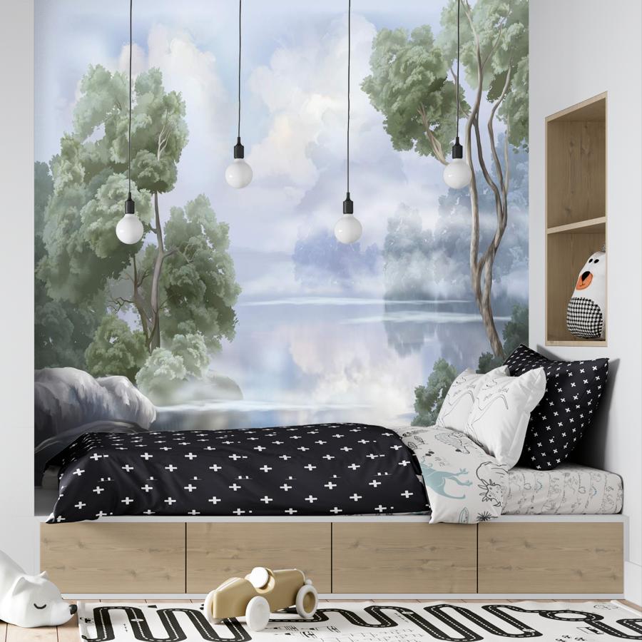 фотообои пейзаж деревья над водой