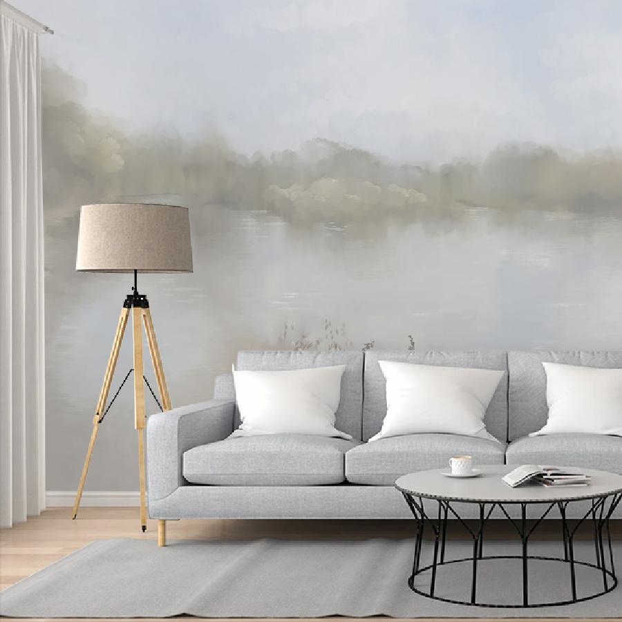 фотообои озеро в дымке 13-1099
