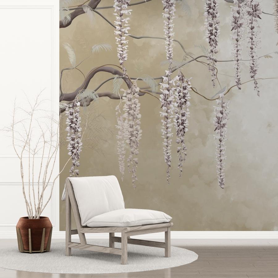 фотообои веточки свисающие глицинии 13-1120