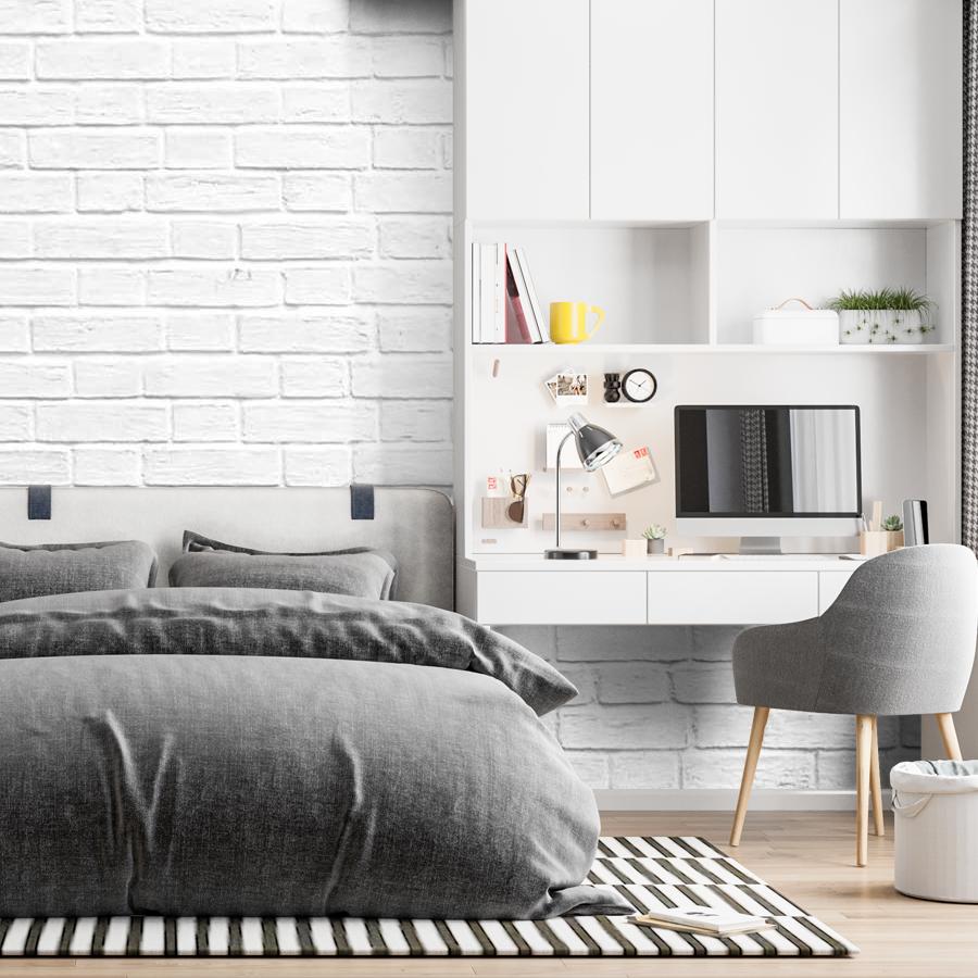 фотообои белая кирпичная стена 9-189