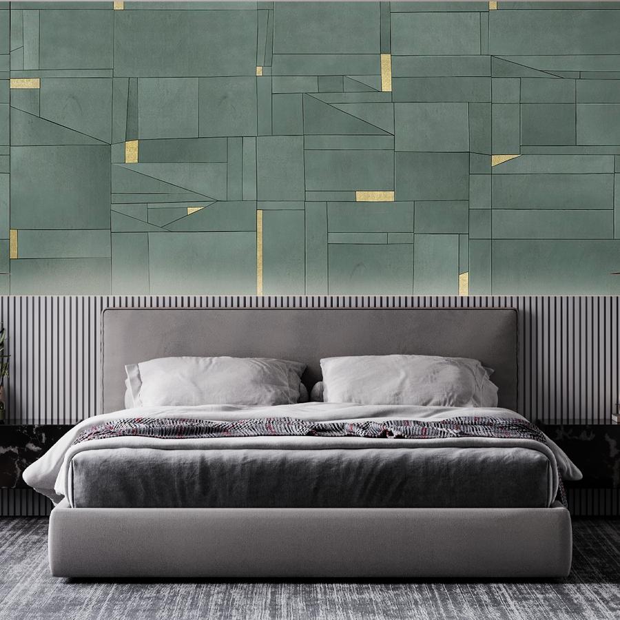 фотообои зеленый геометрический фон 9-1388