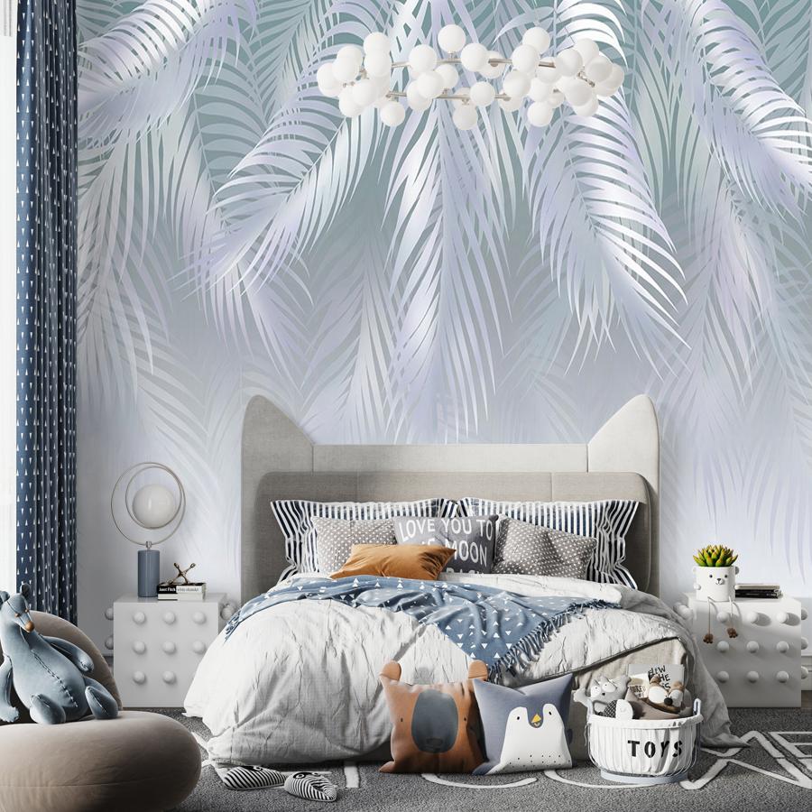 фотообои серо-голубые перья 14-544